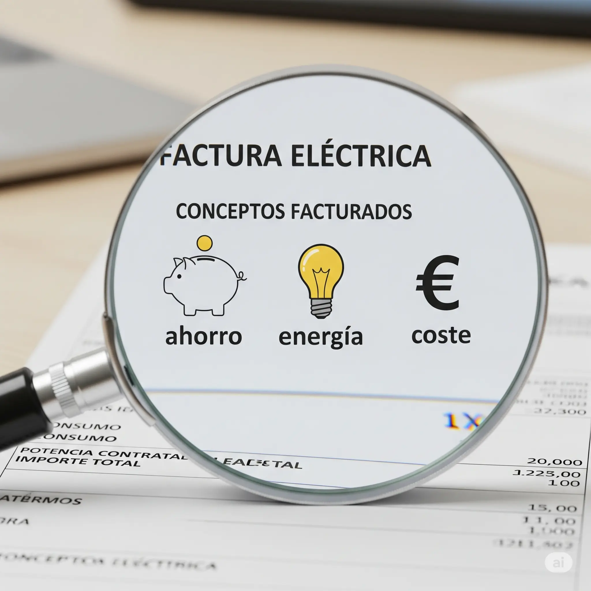 Persona analizando una factura de la luz con gráficos